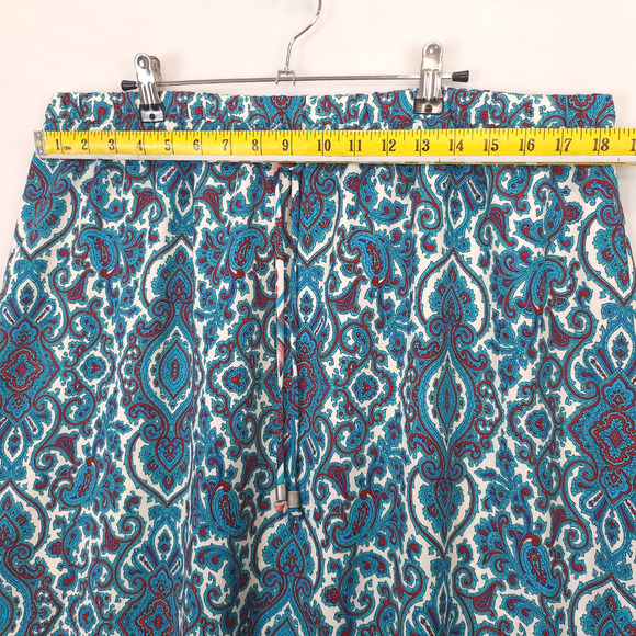 Faded Glory Maxi Skirt Paisley Pull On Women XXL Multicolor Teal Drawstring - Picture 6 of 10